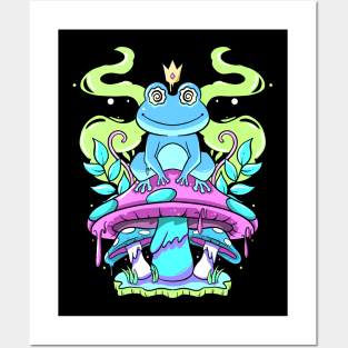 Frogs And Mushrooms Frog Aesthetic Frog Prince Fungi Frog Posters and Art